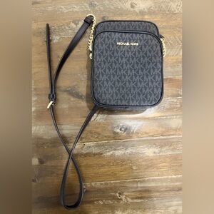 Michael Kors Black and Gold Logo Crossbody
